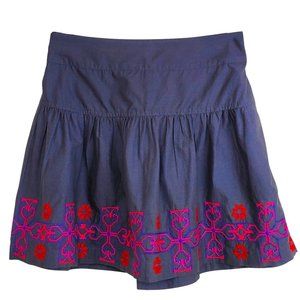 American Eagle NWT Embroidered Cotton Dark Grey Mini Skirt Women's XS